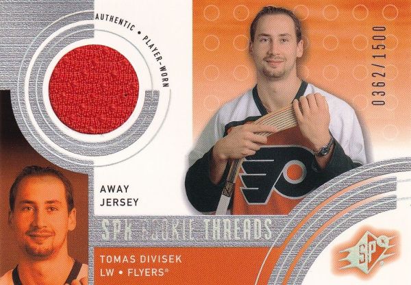 jersey RC karta TOMÁŠ DIVÍŠEK 01-02 SPx Rookie Threads /1500